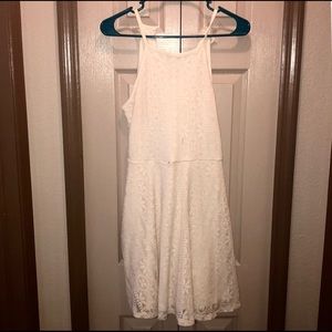White lace halter dress